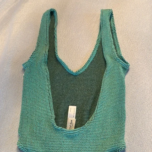 Bond eye Mara Low Back One Piece swimsuit, LAGOON LUREX, $180 - Picture 15 of 16